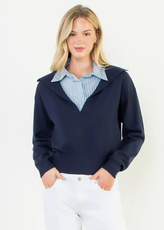 0528 Collared  Sweater THML