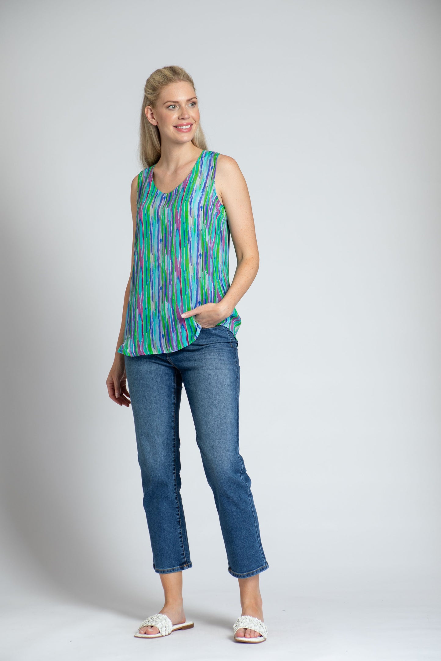 328 V-Neck Silk Tank APN