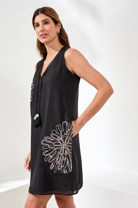 8465 Black Embroidery Dress HTI