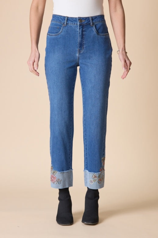11475 Embroidered Cuff Jean HAB
